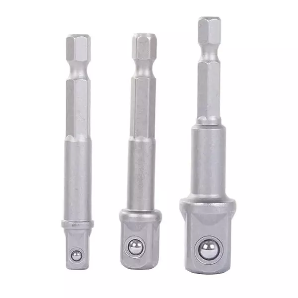DY TOOLS High-Quality Magnetic Nut Setter Cr-V Steel 6.35 mm Edge Size (Set of 3 Pcs)