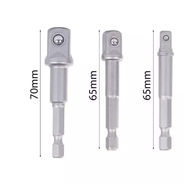 DY TOOLS High-Quality Magnetic Nut Setter Cr-V Steel 6.35 mm Edge Size (Set of 3 Pcs)