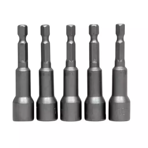 GENERIC Heavy Duty Hexagon Magnetic Wrench Nut Setter Hardened Steel 8x65 mm, Grey