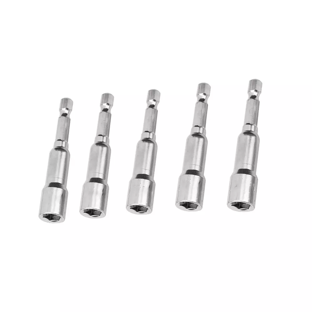 H9 Magnetic Nut Setter Bit M8 Thread Size Hex Shank Chrome Vanadium Steel (Pack of 5)