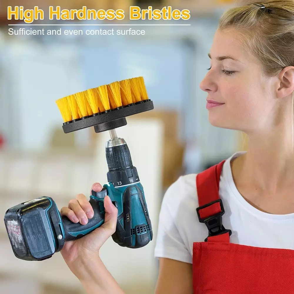 Jawsons Multipurpose Drill Brush Attachment for Cleaning Bathtubs, Sinks, Bathrooms, Kitchens, Grills, Cars, etc | Machine Not Included (Pack of 12)
