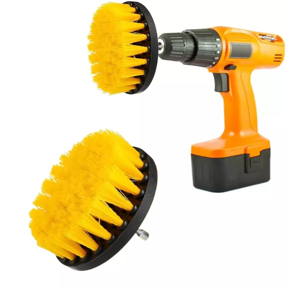 Jawsons Multipurpose Drill Brush Attachment for Cleaning Bathtubs, Sinks, Bathrooms, Kitchens, Grills, Cars, etc | Machine Not Included (Pack of 3)