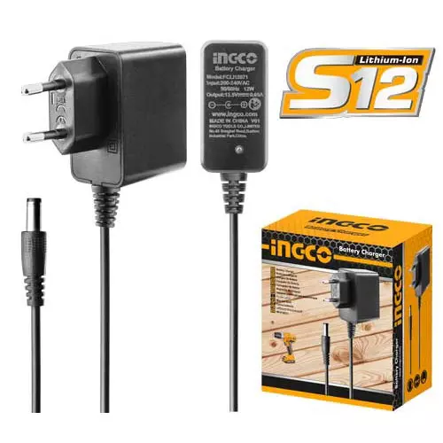 Ingco S12 Battery Charger Black 0.65 A Current and 12 V, FCLI12071