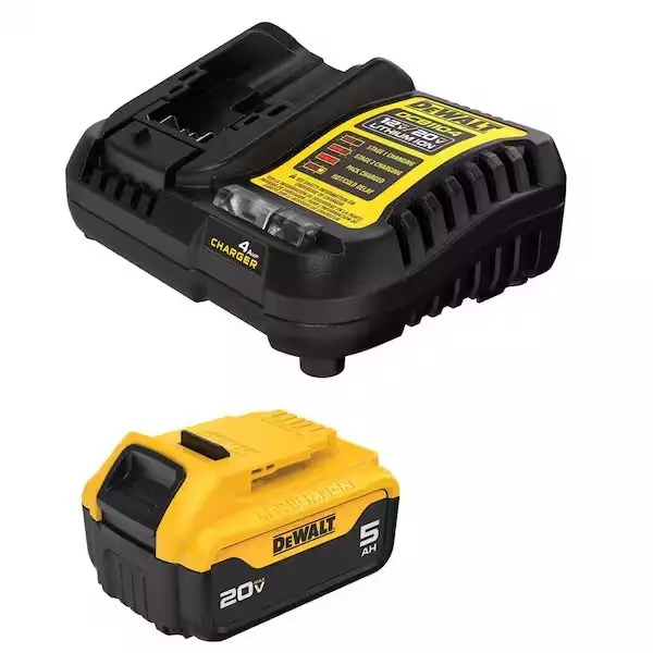 Dewalt 20 V Battery Starter Kit 5 Ah Capacity and 4 A Charger Output, DC205CK