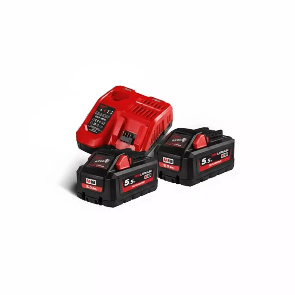 Milwaukee Battery and Charger Kit Red & Black 3 Ah, 5.5 Ah Battery Capacity for Industrial Use, 4933464713