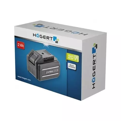 Hogert Technik 20 V Lithium Ion Battery 2.0 Ah Capacity for HT2E200 Cordless Impact Wrench, HT2E210
