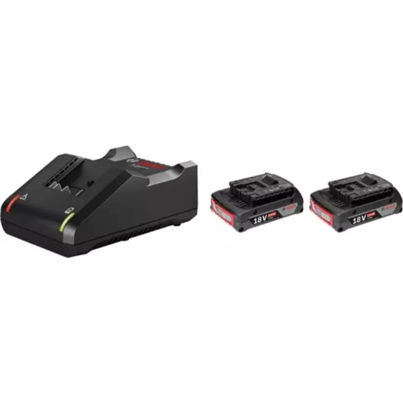 Bosch Professional Cordless Battery and Charger Starter Set, 2 x GBA 18V 2.0Ah + GAL 18V-40, 1600A022V4