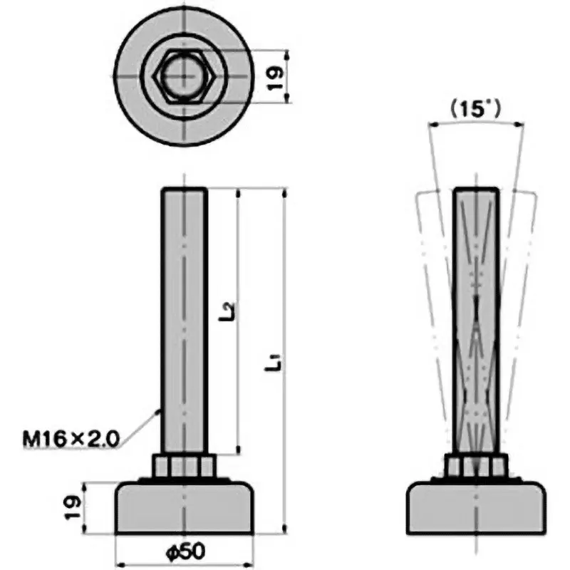 TAKIGEN Rotary Adjuster 5.48 kN Vertical Working Load 230 g, KC-274-2