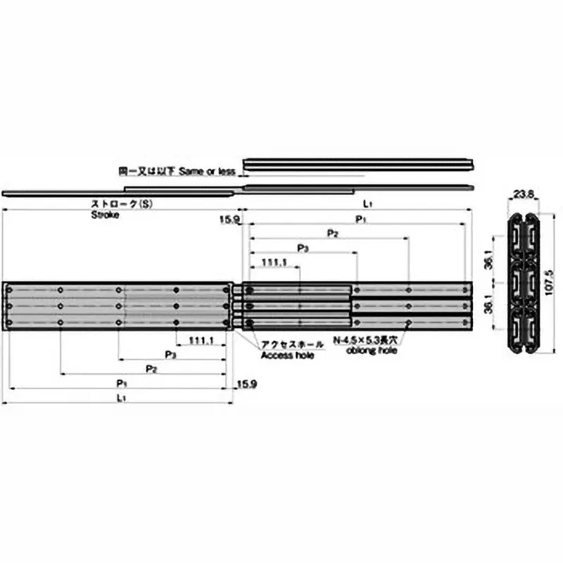 TAKIGEN Heavy Duty Slide Rail 355.6 mm Length, KC-1411-14
