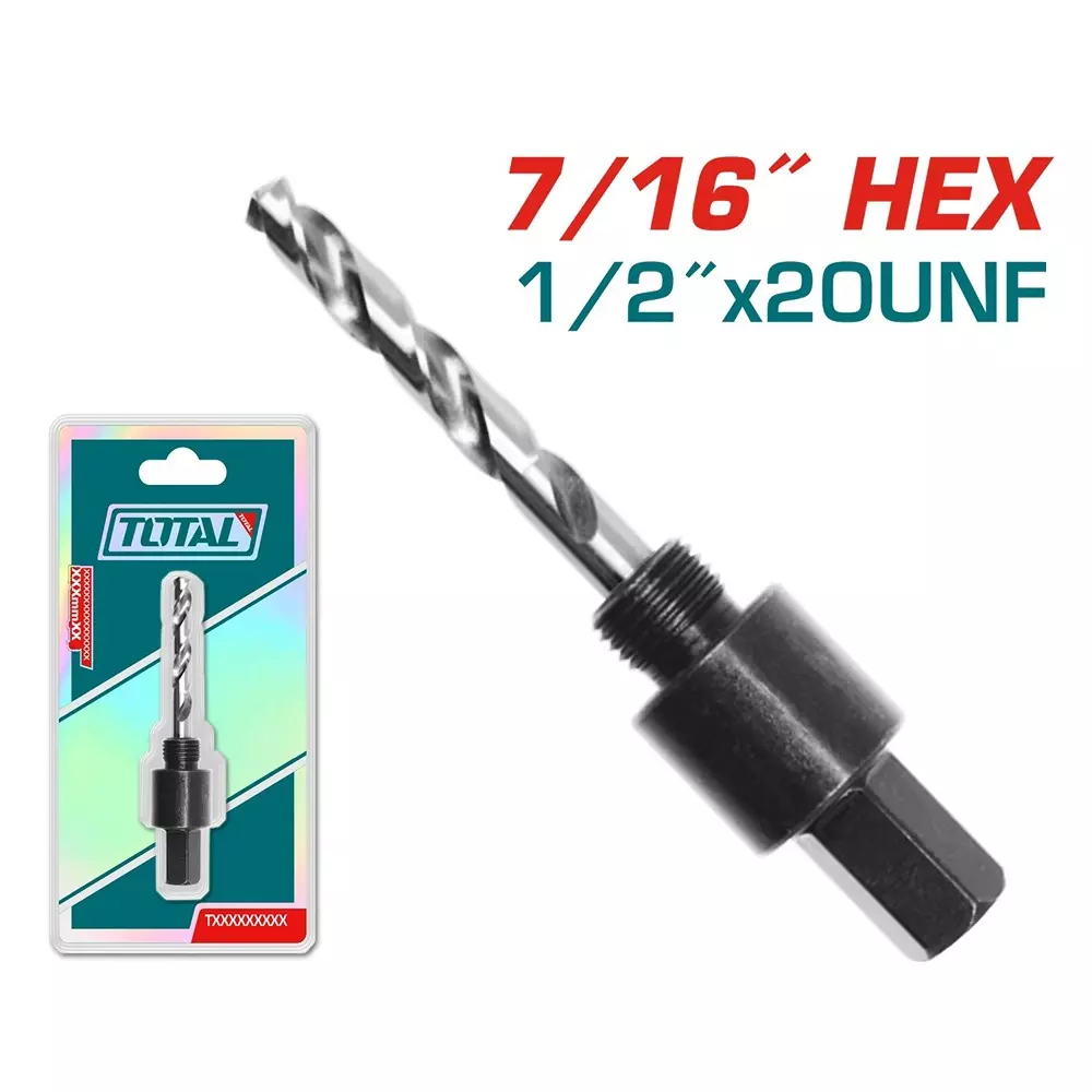 Total Arbor With 6 mm HSS Drill For Hole Saw Hex Shank Type 12.7 mm (1/2 inch-20UNF) Thread Size, TAC4206