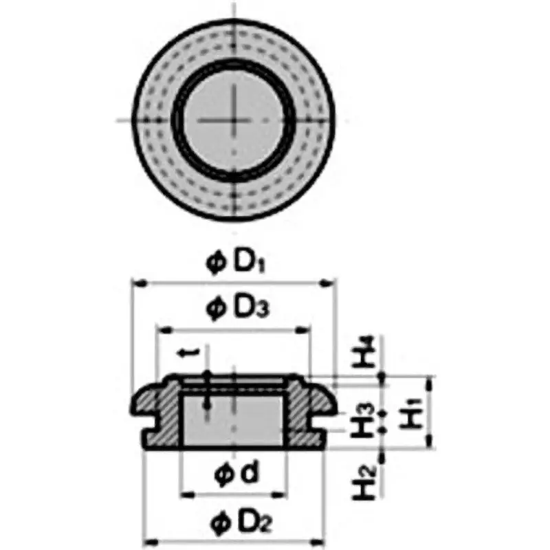 TAKIGEN Grommet with Flame Retardant Film, C-30-SG-100A-EP-UL
