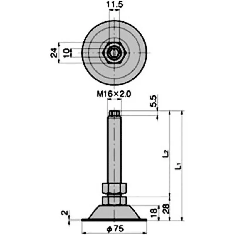 TAKIGEN Tip Hexagon Level Adjuster Zinc Plating Chromate Treatment, KC-275-A-HEX-2