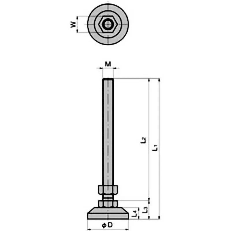 TAKIGEN Level Adjuster Barrel Polishing M20x2.5 mm 740 g, KC-1275-B-1