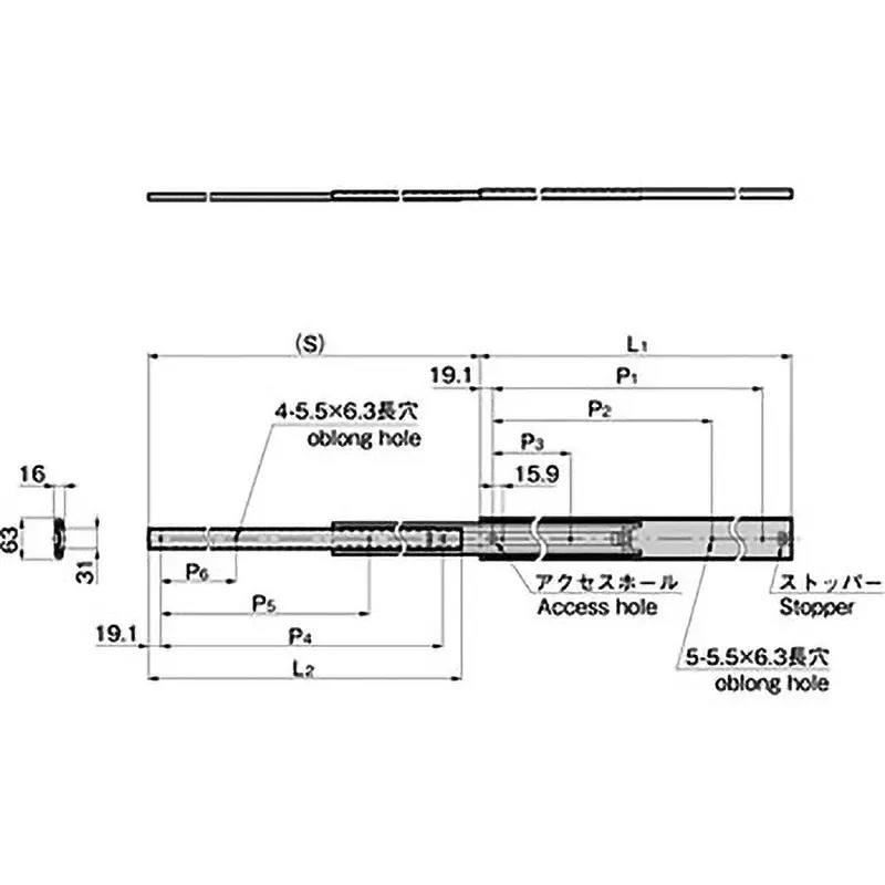TAKIGEN Heavy Duty Slide Rail 660.4 mm Length Zinc Plating Chromate Treatment, K-350-26