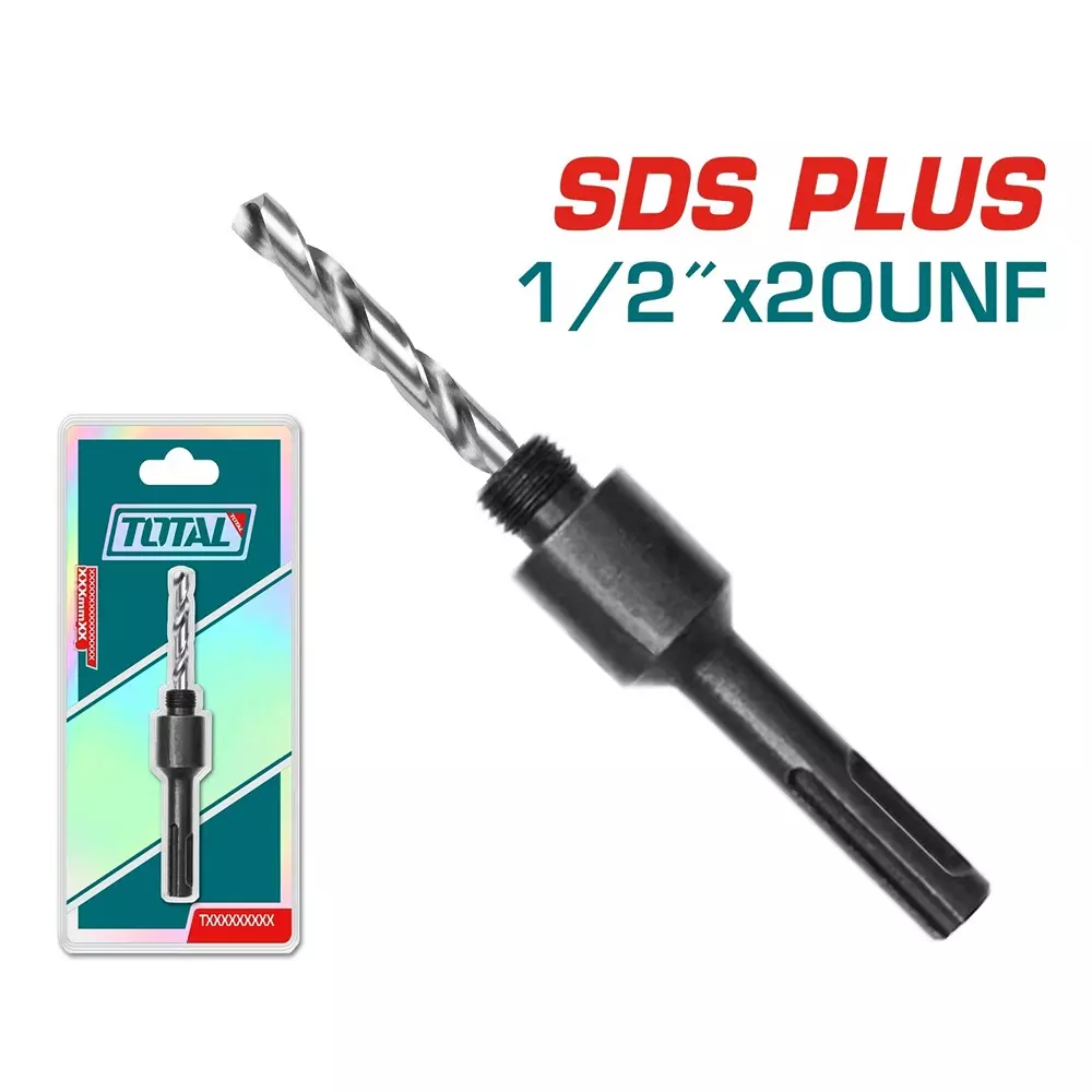 Total Arbor With 6 mm HSS Drill For Hole Saw SDS Plus Type 12.7 mm (1/2 inch-20UNF) Thread Size, TAC4205