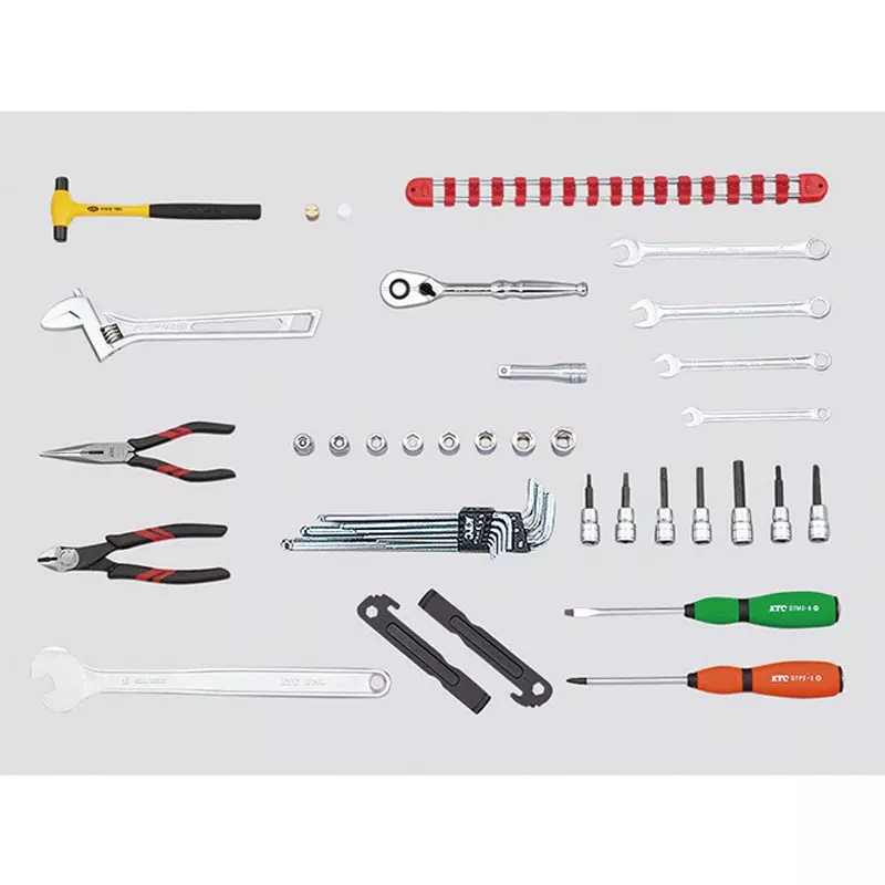 Ktc Cycle Tools Set Kit with Case Sockets Wrenches Pliers, SK3402CY (Pack of 40)