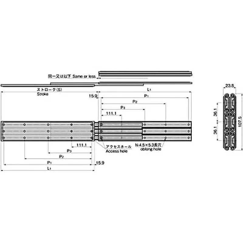 TAKIGEN Heavy Duty Slide Rail 660.4 mm Length Zinc Plating Chromate Treatment, KC-411-18