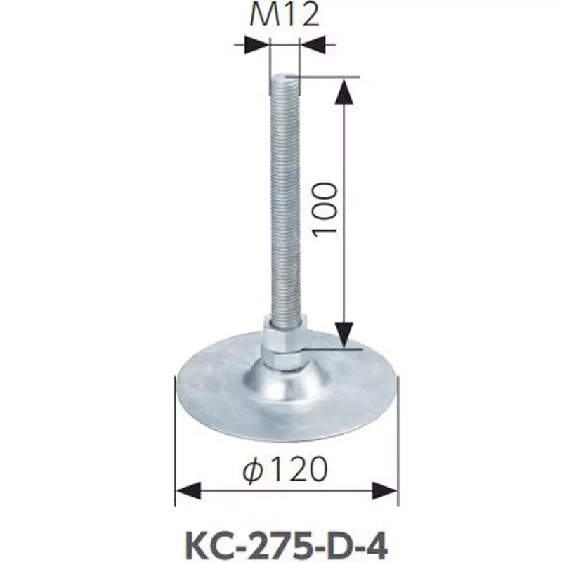 TAKIGEN Level Adjuster Cold-Rolled Steel Hot-Dip Galvanized, KC-275-D-4 (Pack of 10 Pcs)