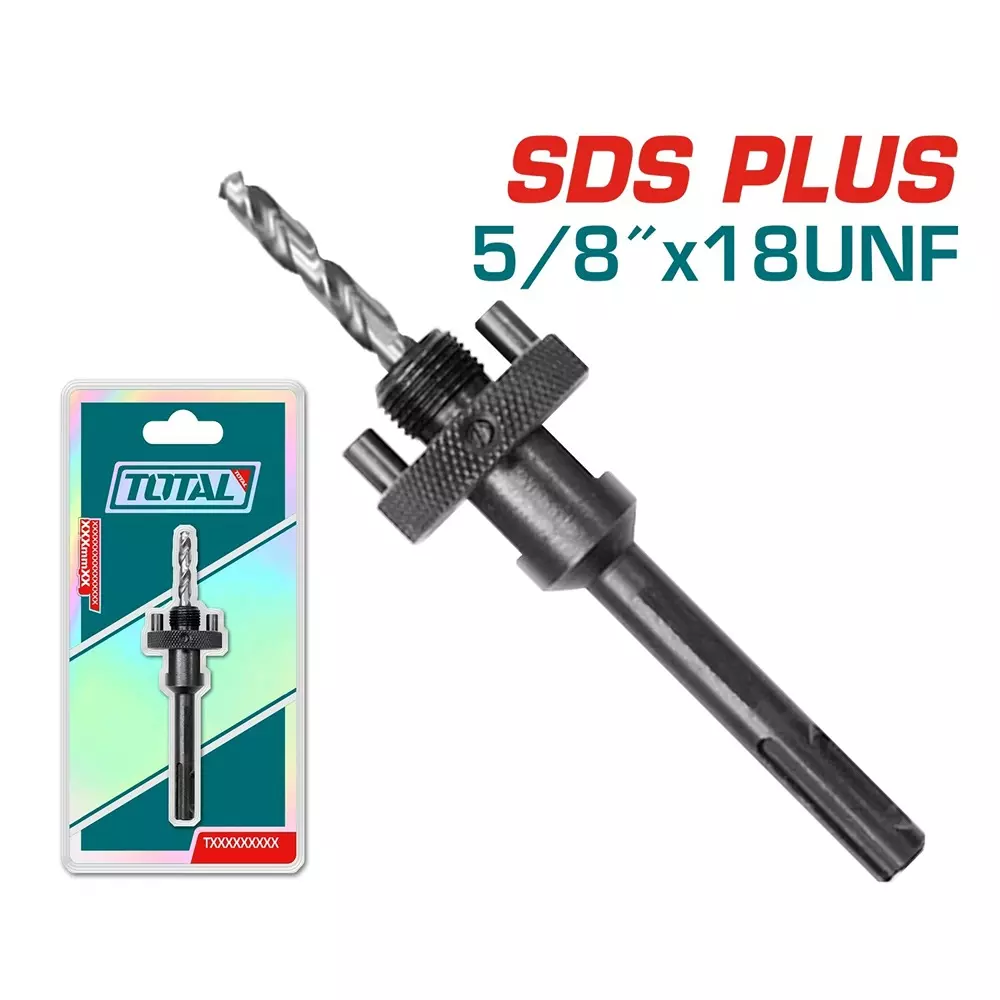 Total Arbor With 6 mm HSS Drill For Hole Saw SDS Plus Type 15.9 mm (5/8 inch-18UNF) Thread Size, TAC4204