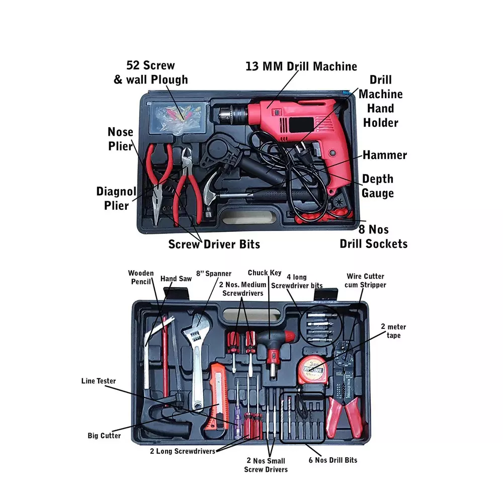 Shopper52 13mm Electric Drill Machine with 101Pcs Tool Kit - DRLTOOLSET