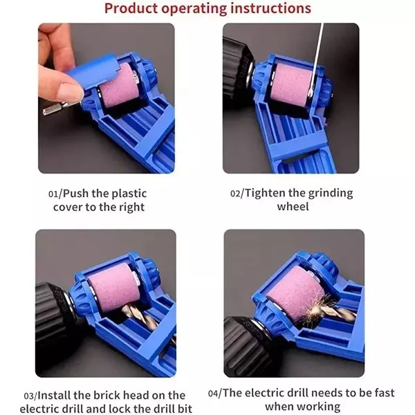 NIKTION Drill Bits Sharpner 2.0-12.5 mm Plastic For Iron-Based Drill Bits Blue
