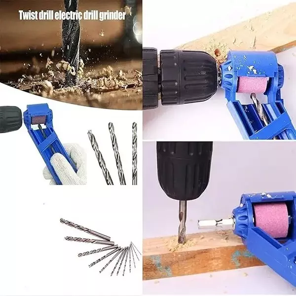 NIKTION Drill Bits Sharpner 2.0-12.5 mm Plastic For Iron-Based Drill Bits Blue