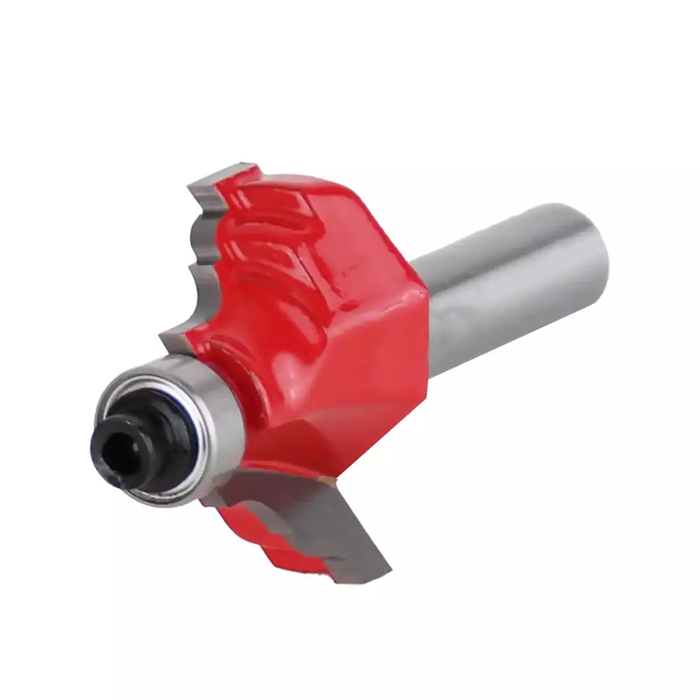 AKARI Router Ovolo-Cove Profile Bit 8 mm Shank Size Red & Chrome for Routing in Wood, RB-44