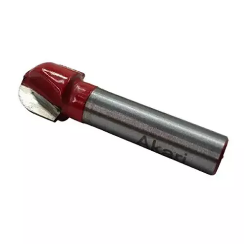 AKARI Router Core Box Round Bit 8 mm Shank Size Red & Chrome for Routing in Wood, RB-15