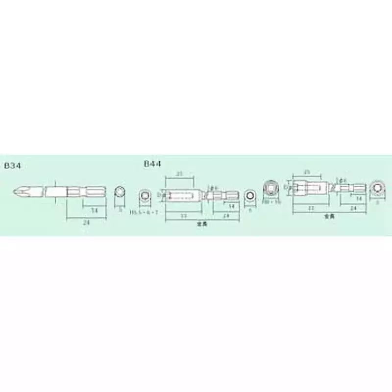 Vessel Pneumatic / Electric Screwdriver Bit, B34 +2X200H