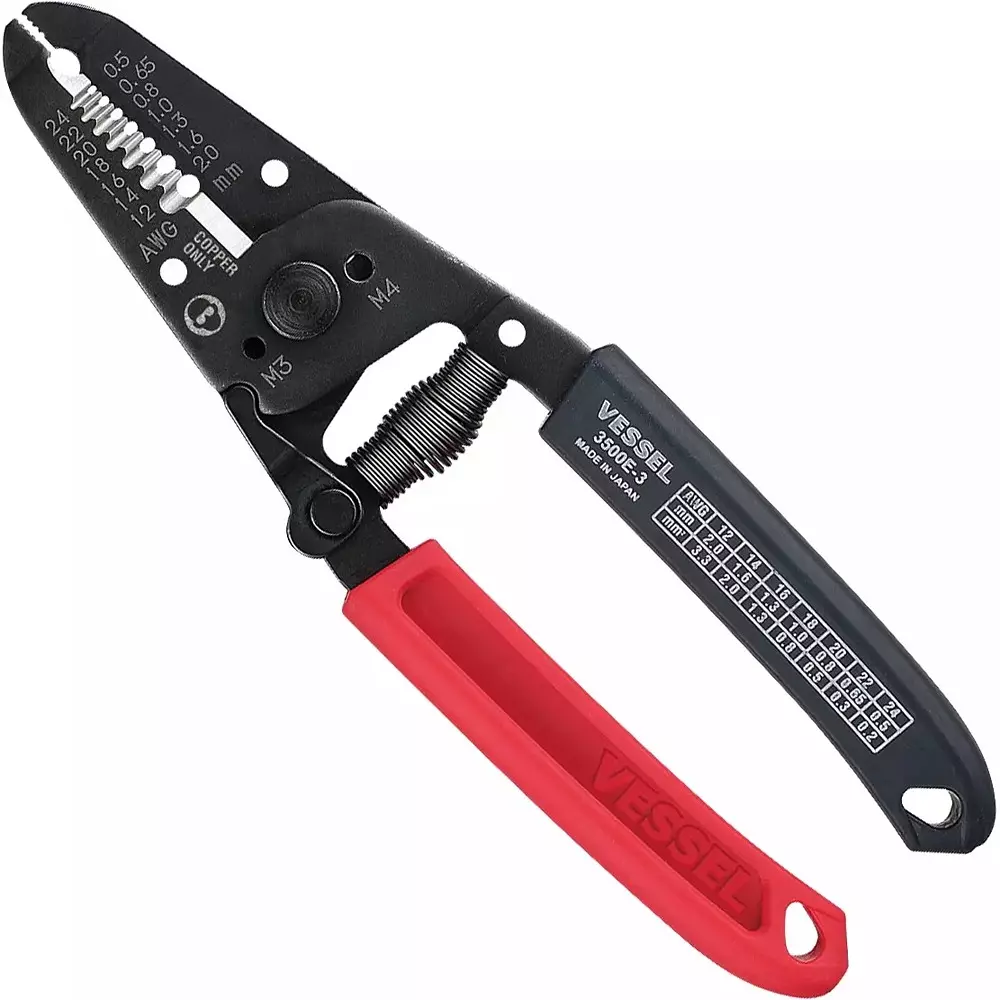 Vessel Vessel Wire Stripper with Screw Cutter (for Single & Stranded Wire), 3500Eâ€3