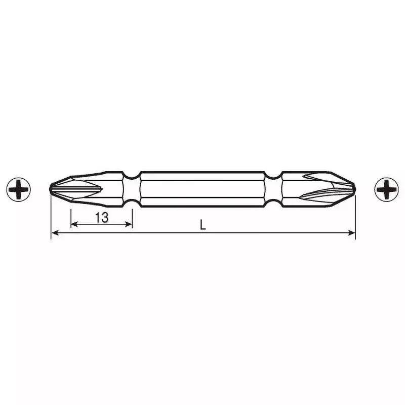 Vessel Industrial Driver Double-ended Bit Die Hard Series, A14 +2X65DX