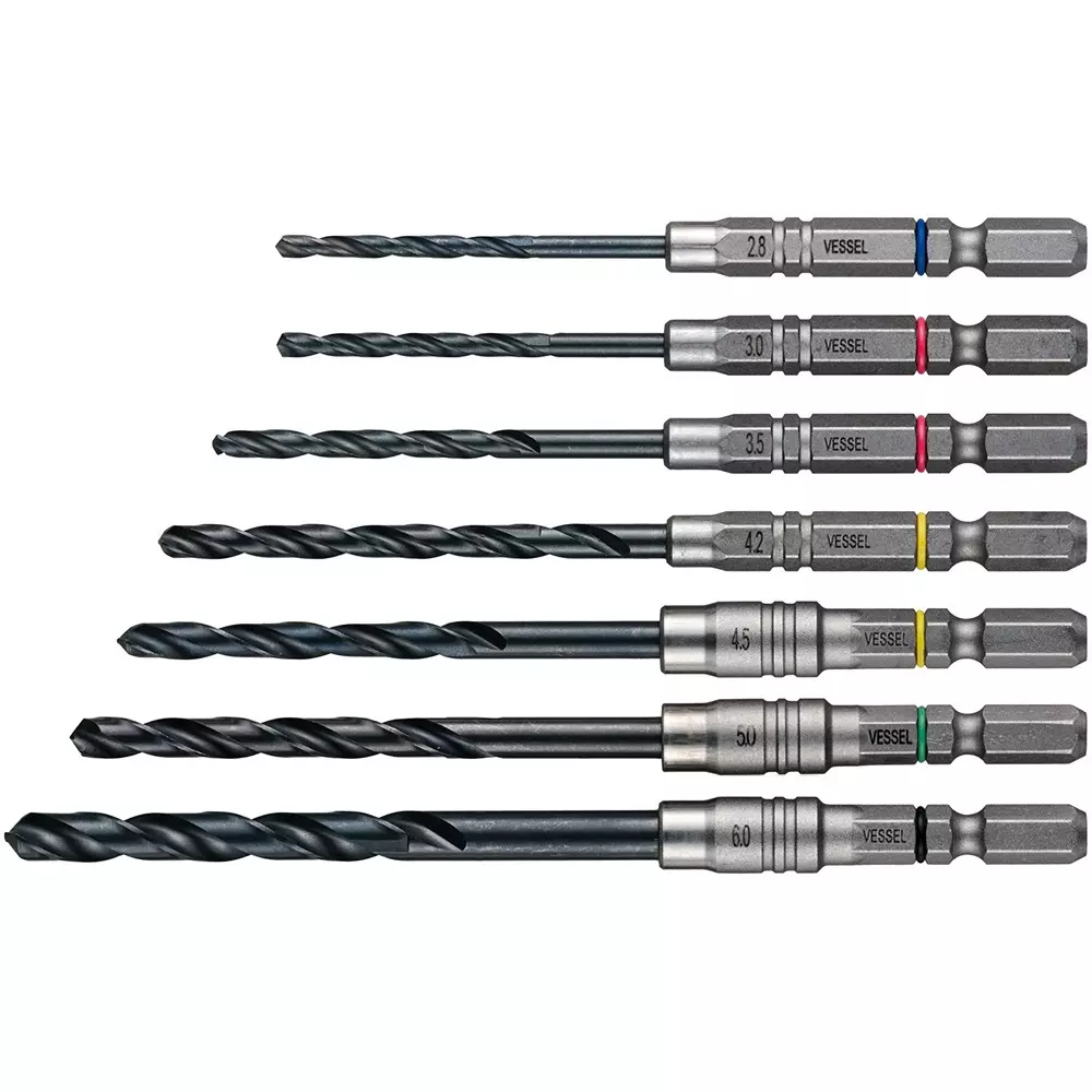Vessel Cushion Drill Bit Φ2.8-6 mm Diameter for Iron Work, AMD7S (7 Pcs Set)