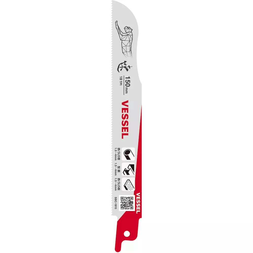 Vessel Saber Saw Blade (SBC Cheetah Blade) Bi-Metal High-Speed Steel 150 mm OAL, SBC-1815-5 (Pack of 5 Pcs)