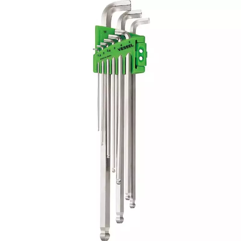 Vessel Tightening ball point wrench short shaft specification (long type) 9 pcs 8200BP-L, 8209BPL