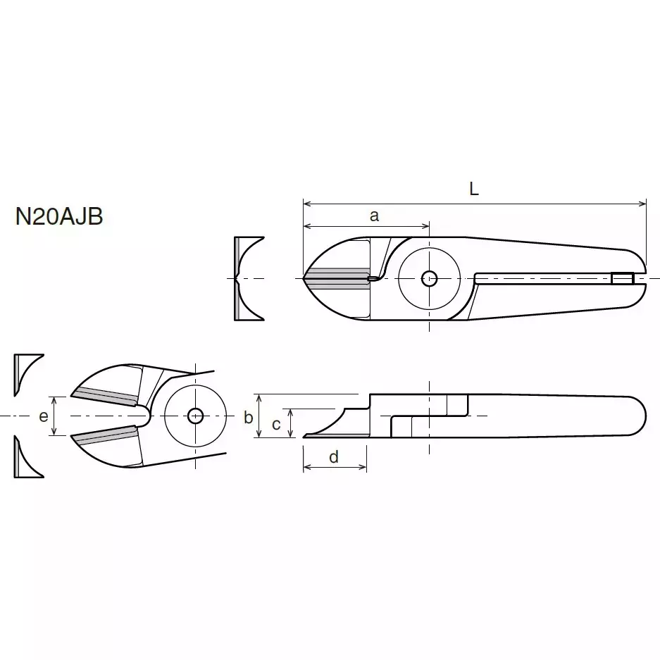 Vessel Air nipper blades (straight double-edged/carbide), N30AJB