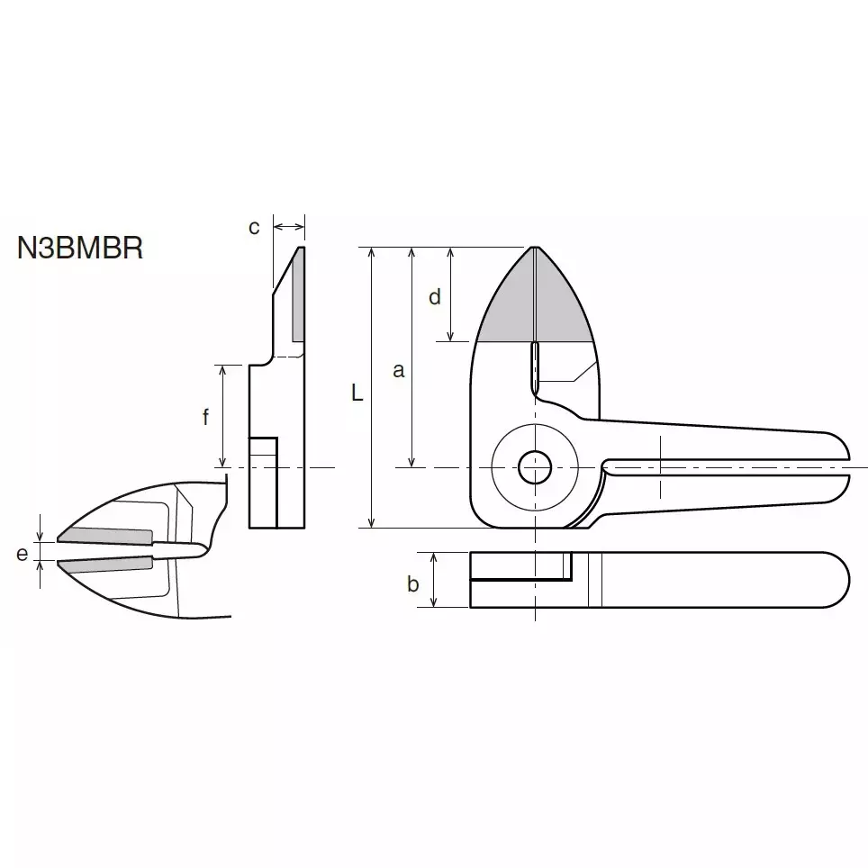 Vessel Air nipper blade (horizontal single-edged/carbide), N3BMBR