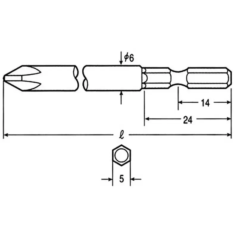 Vessel Pneumatic / Electric Screwdriver Bit, B34 +2X100H
