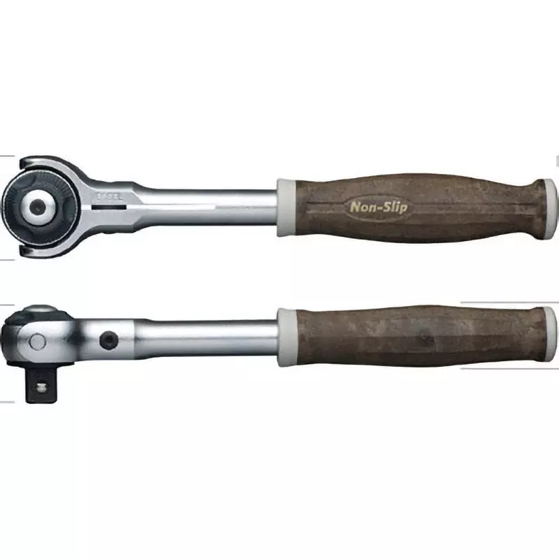 Vessel Woody Swivel Ratchet Handle with Non-Slip Swivel Head, HRH3-SW