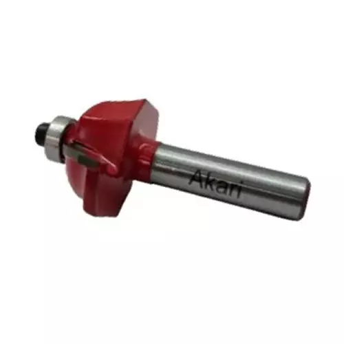 AKARI Router Roman Ogee Bit 8 mm Shank Size Red & Chrome for Routing in Wood, RB-45