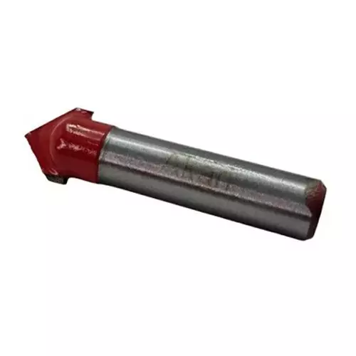 AKARI Router V Type Slotting Cutter Bit 8 mm Shank Size Red & Chrome for Routing in Wood, RB-72