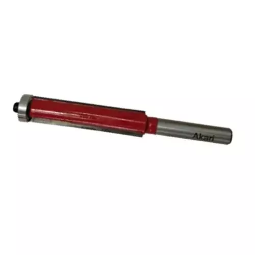 AKARI Router Trimmer Bit 6.35 mm Shank Size Red & Chrome for Routing in Wood, TB-9