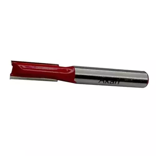 AKARI Router Trimmer Bit 6.35 mm Shank Size Red & Chrome for Routing in Wood, TB-4