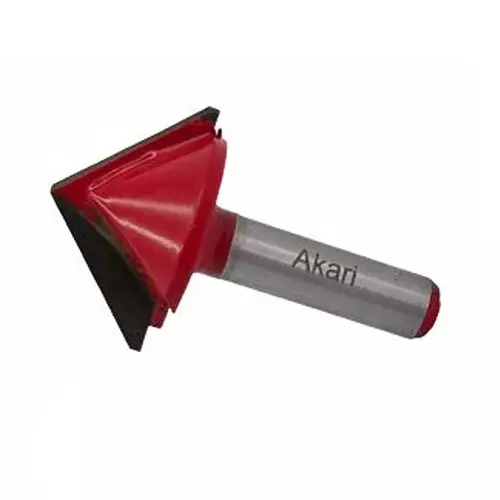 AKARI Router Center Carving Bit 8 mm Shank Size Red & Chrome for Routing in Wood, RB-3