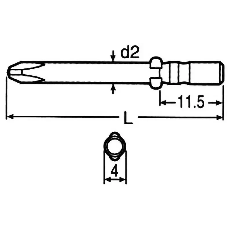 Vessel Pneumatic / Electric Screwdriver Bit, D73 +1X4X40