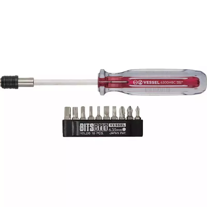 Vessel Hex Screwdriver Set, with 10 Bits, TD-6310HX, TD-6310HX