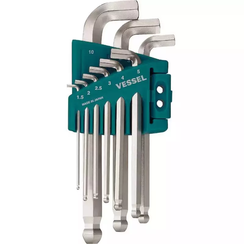 Vessel Tightening ball point wrench short shaft specification (short type) 9 pcs 8200BP-S, 8209BPS