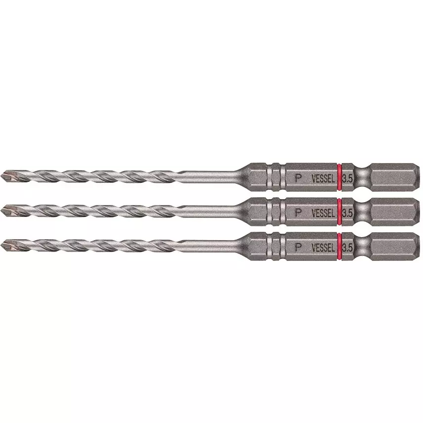 Vessel Cushion Drill Bit 102 mm Overall Length for Porcelain Tiles, APD3S-3.5 (Set of 3 Pcs)