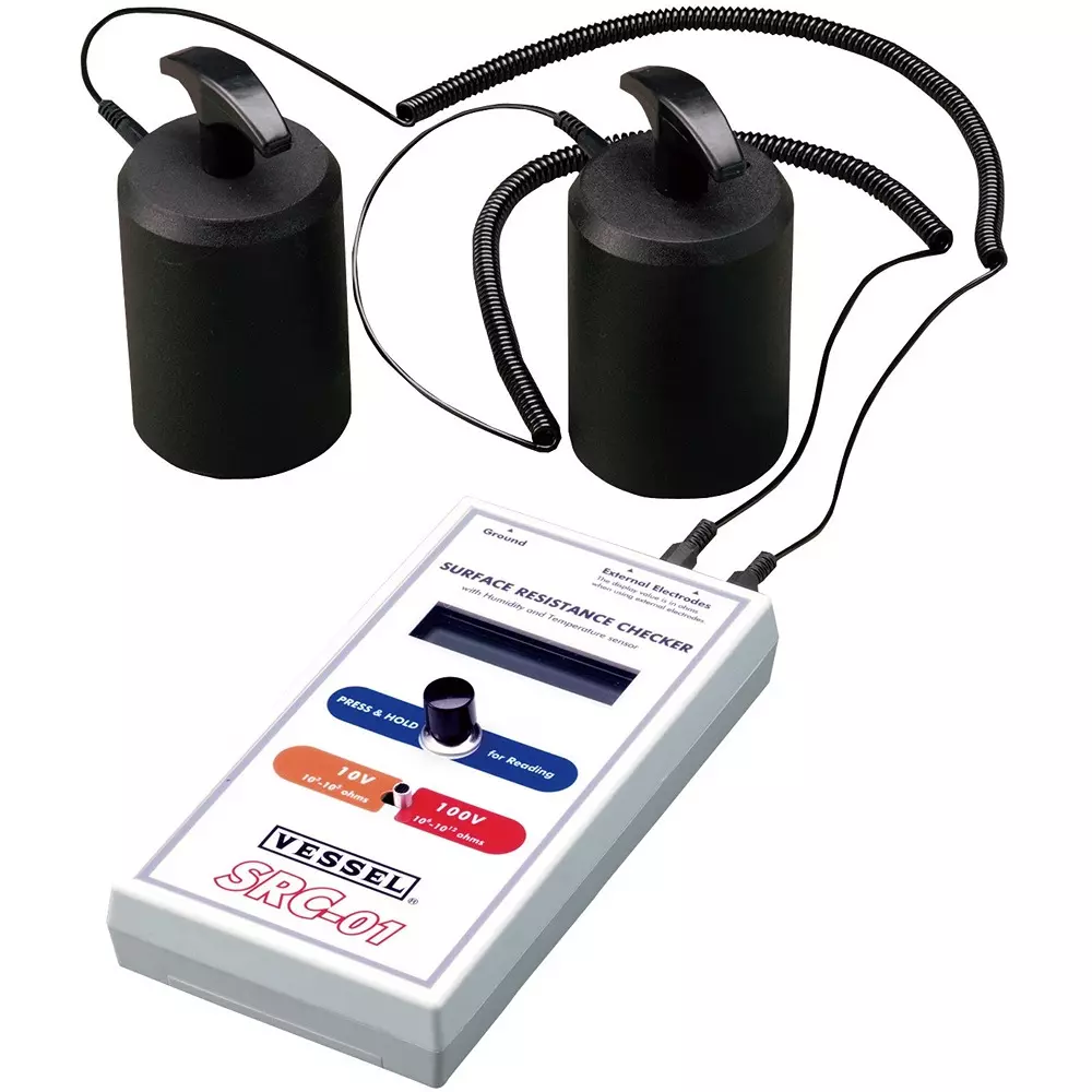Vessel Surface Resistance Checker 1x10³ - 2x10¹²Ω Measurement Range, SRC-01