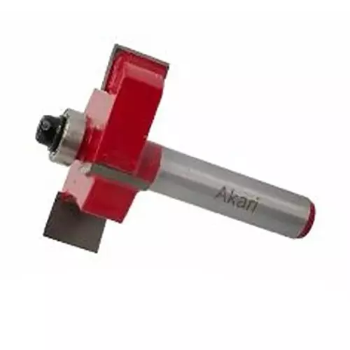 AKARI Router Rebeting Bit 8 mm Shank Size Red & Chrome for Routing in Wood, RB-78