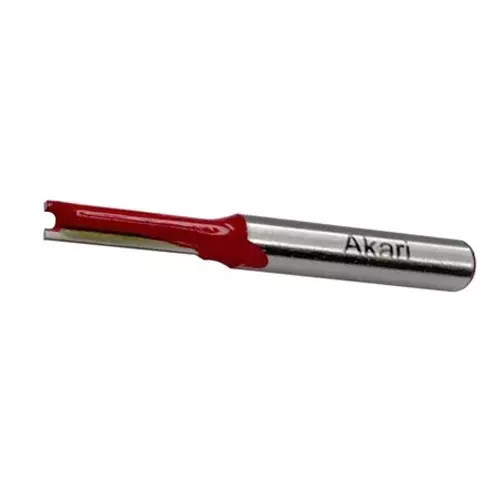 AKARI Router Trimmer Bit 6.35 mm Shank Size Red & Chrome for Routing in Wood, TB-3
